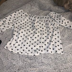 Off The Shoulder White/Black Shirt